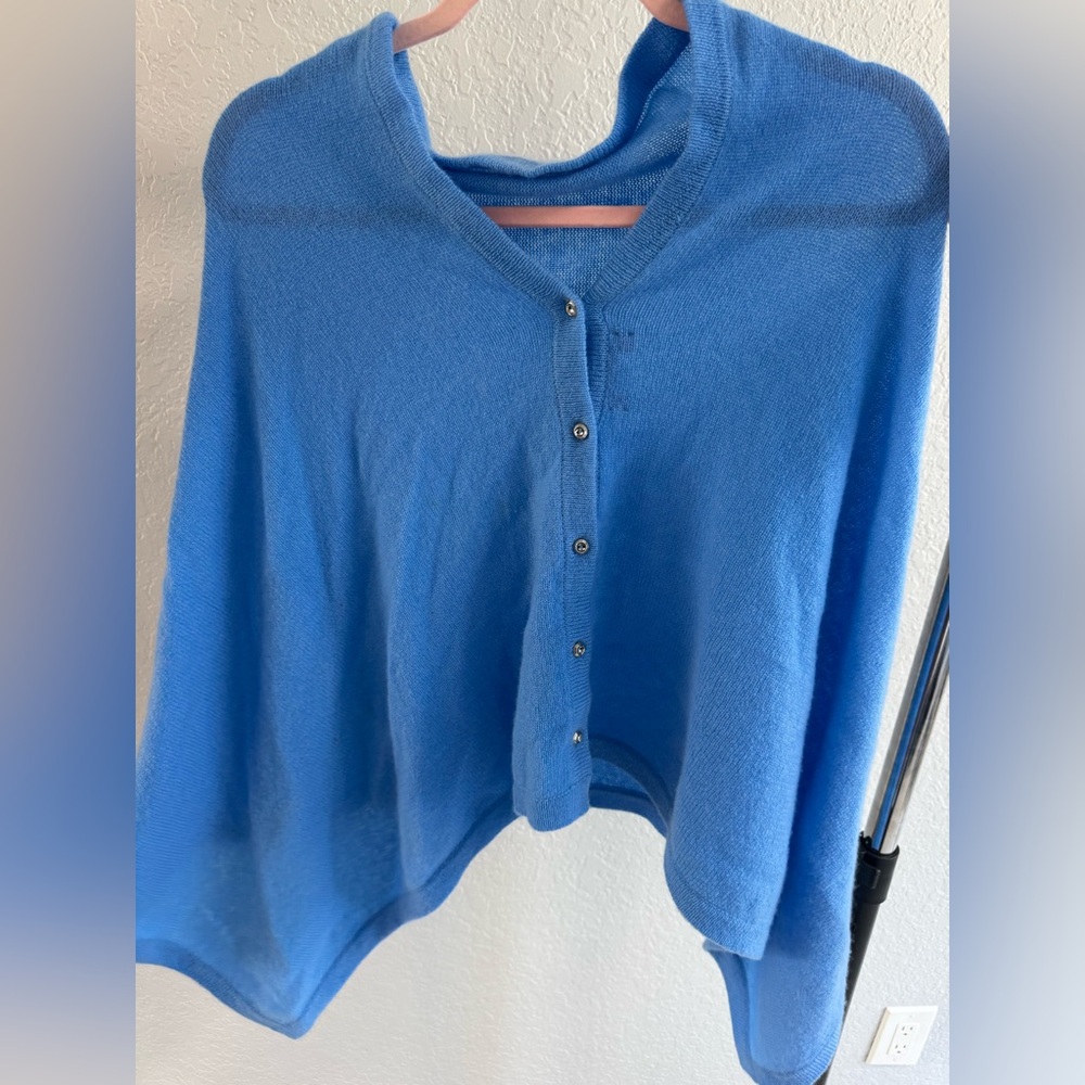 Lilypullitzer Women's Blue Cashmere Poncho